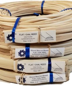1 Pound Coil of Flat Oval Reed for Basket & Seat Weaving, Natural Color, Any Width, 3-16 1-4 3-8 1-2 (3-16) - 1