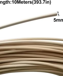 ECYC Ltd 32.8 Feet 5mm Round Reed Spline, Natural Rattan Reeds Spline Wood Basket Reed Spline Chair Cane Groove Reed Spline for Repair Wicker Furniture, Basket Weaving, DIY Crafts - 5
