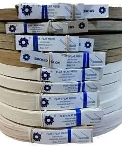 1 Pound Coil of Flat Reed, Natural or Smoked Color, Any Width, 1/4" 3/8" 1/2" 5/8" 3/4" (3/8'' Wide, Natural)