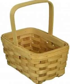 Darice 2848-22 Wood Basket 8.5" , Wood country Basket with Fixed Handle