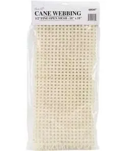 Commonwealth Basket Cane Webbing 1/2-Inch Fine Open Mesh 18-Inch by 18-Inch, Natural
