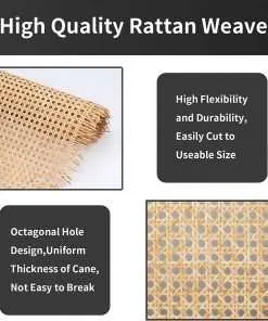14 Width Cane Webbing 3.3Feet, Natural Rattan Webbing for Caning Projects 3