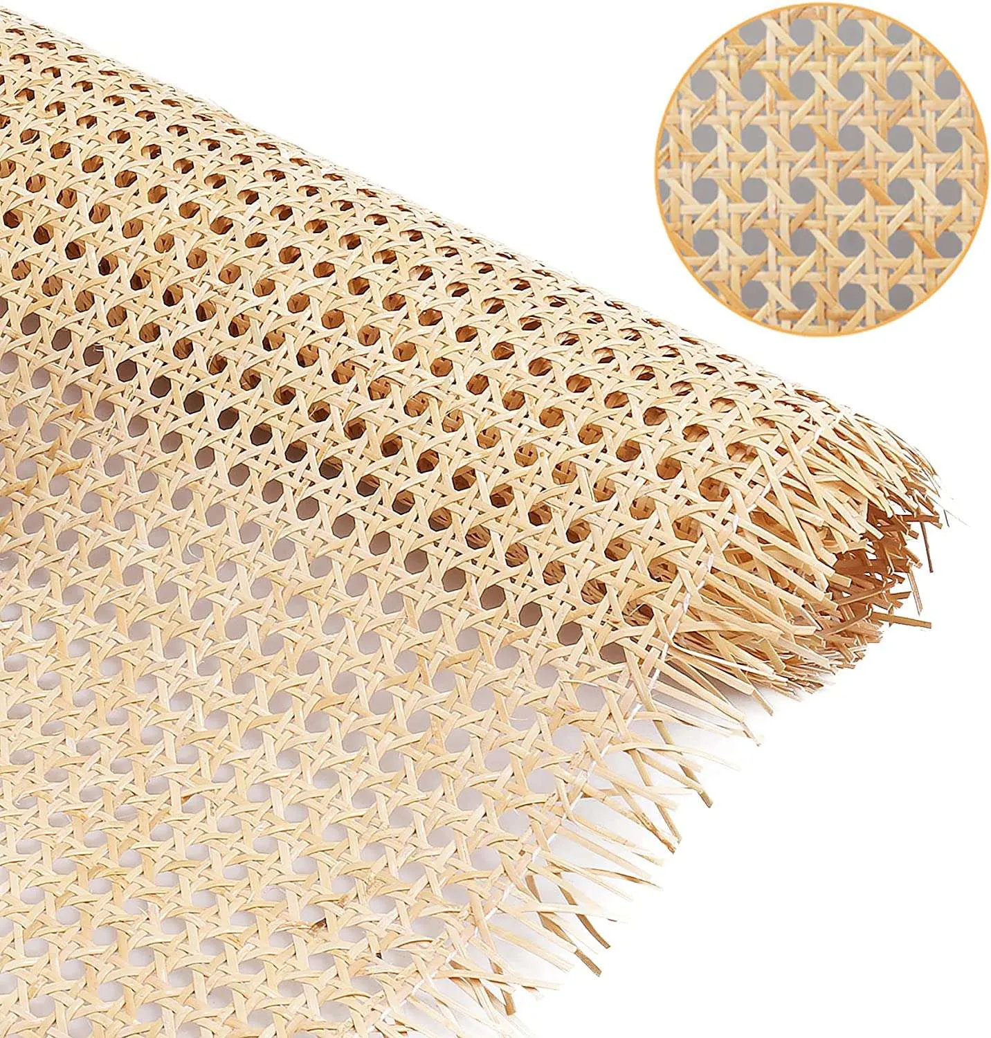 CLAYNIX 18 Width Rattan Webbing for Caning Projects Natural Pre