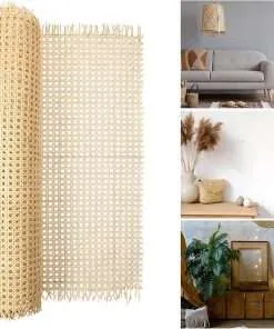 Width Rattan Webbing for Caning Projects Nature Pre Woven 3 Feet Open Mesh Cane Webbing Sheet Rattan Cane Webbing Roll