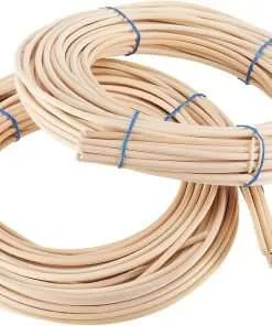 KOHAND 2 Pack 0.2 Inch 65 Feet Round Reed Spline,Chair Cane for DIY Craft Rattan Cane Webbing Basket Wicker Weaving