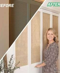 Nimile Cane Webbing Roll 17.5''W x 4Ft, Natural Rattan Webbing for DIY Home Decor Caning Projects, Woven Open Mesh Cane for Furniture, Chair, Cabinet 2