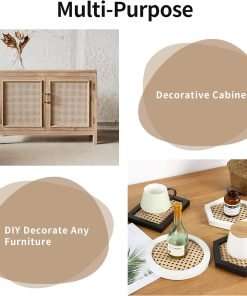 24 Width Natural Cane Webbing 5Feet, Rattan Webbing Roll for Caning Projects, Woven Open Mesh Cane for Furniture, Chair, Cabinet, Ceiling, Bed 4