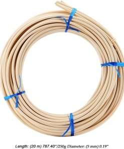 2 Roll Total 131 Feet x 3-16 Inch Groove Chair Caning, Round Reed Spline Cane Webbing for Weaving, Chair Caning Supplies Wicker Repair Kit for DIY Craft - 2