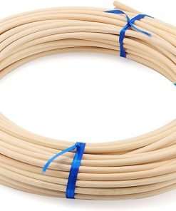 2 Roll Total 131 Feet x 3-16 Inch Groove Chair Caning, Round Reed Spline Cane Webbing for Weaving, Chair Caning Supplies Wicker Repair Kit for DIY Craft - 5