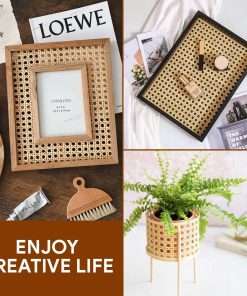 24- Width Rattan Cane Webbing Rattan Cane Webbing Roll 15 Feet Hexagon Weave Mesh 1-2 Inch Pre-Woven Cane Net Open Weave Wicker Cane Webbing Rattan Sheets Natural Material - 5