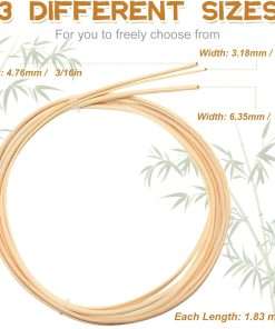 3 Pcs 6 ft Chair Caning Supplies 1-8 3-16 1-4 Round Reed Spline Rattan Repair Kit Supplies Basket Weaving Cane for DIY Chair Cane Webbing - 2