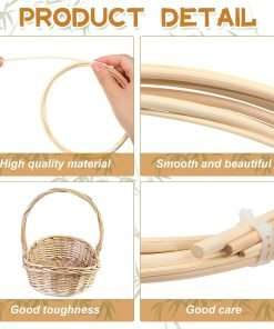 3 Pcs 6 ft Chair Caning Supplies 1-8 3-16 1-4 Round Reed Spline Rattan Repair Kit Supplies Basket Weaving Cane for DIY Chair Cane Webbing - 3