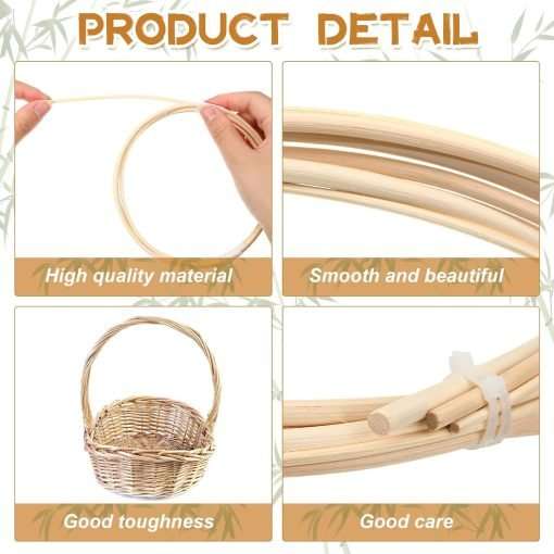 3 Pcs 6 ft Chair Caning Supplies 1-8 3-16 1-4 Round Reed Spline Rattan Repair Kit Supplies Basket Weaving Cane for DIY Chair Cane Webbing - 3