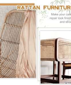 3 Pcs 6 ft Chair Caning Supplies 1-8 3-16 1-4 Round Reed Spline Rattan Repair Kit Supplies Basket Weaving Cane for DIY Chair Cane Webbing - 4