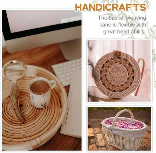 3 Pcs 6 ft Chair Caning Supplies 1-8 3-16 1-4 Round Reed Spline Rattan Repair Kit Supplies Basket Weaving Cane for DIY Chair Cane Webbing - 5