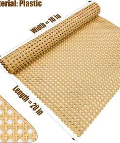 Plastic Rattan Webbing Roll, 16 Inch x 20 Inch, Handwoven Synthetic Poly Rattan, Faux Cane Mesh-Open Weave, Hexagonal Pattern, for DIY Home Decor Projects incl. - 2