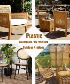 Plastic Rattan Webbing Roll, 16 Inch x 20 Inch, Handwoven Synthetic Poly Rattan, Faux Cane Mesh-Open Weave, Hexagonal Pattern, for DIY Home Decor Projects incl. - 5