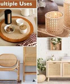 Milkary Natural Rattan Cane Webbing, 14 Widthx4.9Feet Width Cane Webbing for DIY Home Decor Woven Cane Roll for Furniture, Chair, Cabinet, Ceiling, Basket - 4