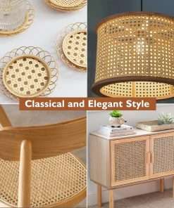 Milkary Natural Rattan Cane Webbing, 14 Widthx4.9Feet Width Cane Webbing for DIY Home Decor Woven Cane Roll for Furniture, Chair, Cabinet, Ceiling, Basket - 6