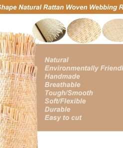24 Width Closed Weave Cane Webbing Natural Wicker Material,Handwoven Rattan Fabric Roll V Shape Cane Mesh Net, 3.3-5-10 Feet Length Cane Webbing Sheet For Rattan Wall Sconce Dresser - 3