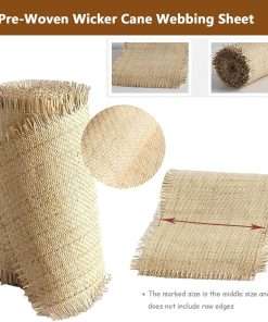 Natural Rattan Cane Webbing Roll Weave Wicker Material, V Shape Rattan Fabric Chair Repair Webbing Sheet,Handmade Open Mesh Net Cane Webbing Roll,Pole Wrap Rattan Woven Cane Roll - 3