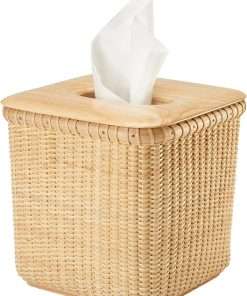 Teng Jin Nantucket Desk Baskets Cane-on-cane weave Tissue Holders for Bathrooms Oblong Tissue - 1