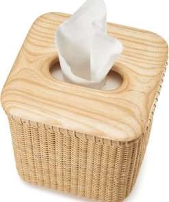 Teng Jin Nantucket Desk Baskets Cane-on-cane weave Tissue Holders for Bathrooms Oblong Tissue - 3