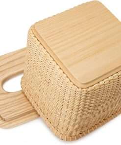 Teng Jin Nantucket Desk Baskets Cane-on-cane weave Tissue Holders for Bathrooms Oblong Tissue - 4