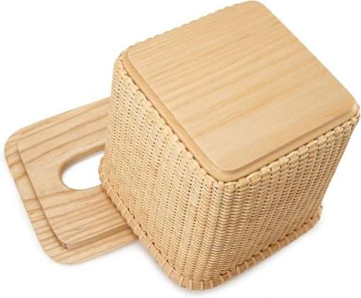 Teng Jin Nantucket Desk Baskets Cane-on-cane weave Tissue Holders for Bathrooms Oblong Tissue - 4