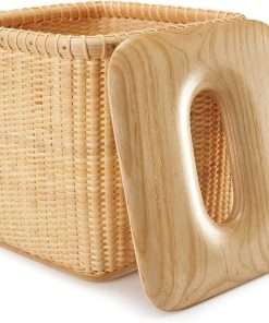 Teng Jin Nantucket Desk Baskets Cane-on-cane weave Tissue Holders for Bathrooms Oblong Tissue - 6