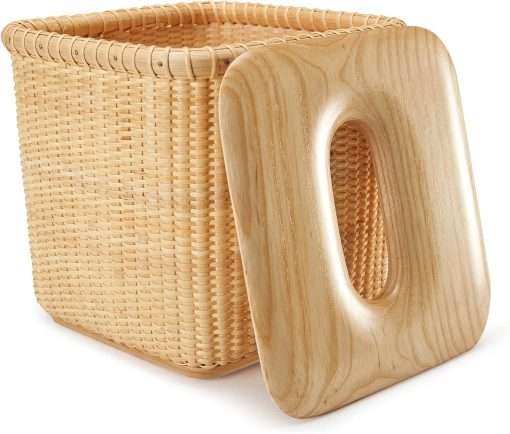 Teng Jin Nantucket Desk Baskets Cane-on-cane weave Tissue Holders for Bathrooms Oblong Tissue - 6