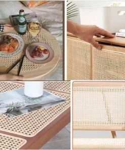 homeemoh Rattan Cane Webbing Roll Plastic 40cm×100cm Mesh Pre-Woven Cane for Furniture Cabinets Chair,White - 4