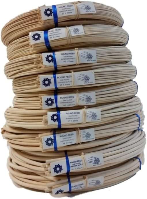 1 Pound Coil of Round Reed for Basket & Wicker Weaving, Natural Color, Choose One Size, 2,3,4,5,6,7,8,9,10 (#2) - 1