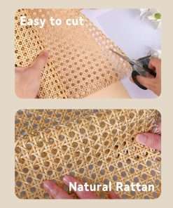 16-inch Wide Rattan Webbing 40-inch Long Rattan Webbing Rolls for Furniture, Chairs, cabinets, Ceilings, beds Rattan Projects Basket Weaving Supplies Open mesh Rattan - 5