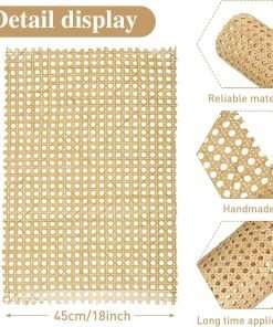18 Inches Width Rattan Cane Webbing Roll Caning Material Weave Rattan Fabric Furniture for Caning Projects Pre Woven Open Mesh Cane for Cabinet Bed Chair Repair - 3