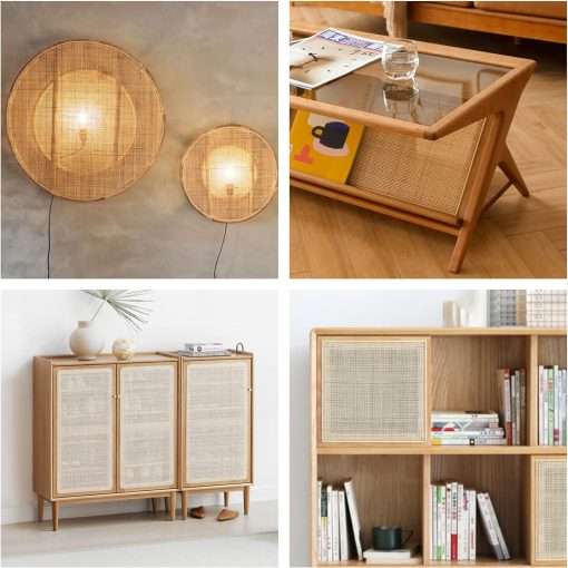 24 Width Natural Square Cane Webbing 5Feet, Rattan Webbing Roll for Caning Projects, Woven Open Mesh Cane for Furniture, Chair, Cabinet, Ceiling, Bed - 6