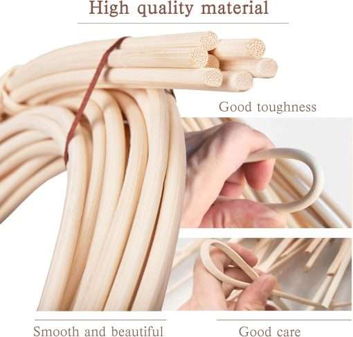 JUEGD Round Reed Spline 0.2 Inch 65ft 0.55 lb,2 Pack Cane for Weaving Chairs, Baskets, and Making Wicker Furniture. - 4