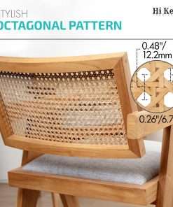 Rattan Cane Webbing Roll 24 Inch Width x 72 Inch Length, Open Weave Wicker Webbing for DIY Home Projects and Furniture, Natural Rattan Caning Material for Chairs and Cabinets - 2
