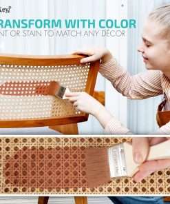 Rattan Cane Webbing Roll 24 Inch Width x 72 Inch Length, Open Weave Wicker Webbing for DIY Home Projects and Furniture, Natural Rattan Caning Material for Chairs and Cabinets - 5