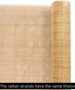 24 Width Natural Rattan Cane Square Webbing - 24 W x 12 ft L - Rattan Radio Weave, Cane Webbing Roll for Caning Projects, Chair, Cabinets, Caning Supplies Wicker, Woven Open Mesh Cane - 2