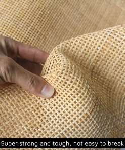 24 Width Natural Rattan Cane Square Webbing - 24 W x 12 ft L - Rattan Radio Weave, Cane Webbing Roll for Caning Projects, Chair, Cabinets, Caning Supplies Wicker, Woven Open Mesh Cane - 4