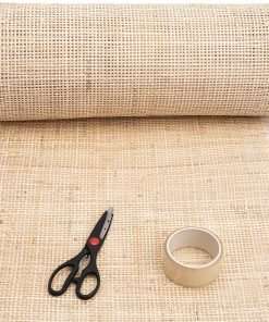 CLAYNIX 18 Width Square Cane Webbing 15 FEET - Cane Webbing Roll - Caning Material for Chairs - Open Weave Wicker Cane Webbing for Cabinet - Cane Fabric Webbing Sheet - 4