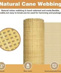 24 Width Natural Cane Webbing 5Feet, Rattan Webbing for Caning Project,Rattan roll,Square Rattan Cane Webbing roll for Furniture,Chair, Cabinet, Ceiling, Door, Sofa - 2