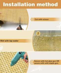 24 Width Natural Cane Webbing 5Feet, Rattan Webbing for Caning Project,Rattan roll,Square Rattan Cane Webbing roll for Furniture,Chair, Cabinet, Ceiling, Door, Sofa - 4