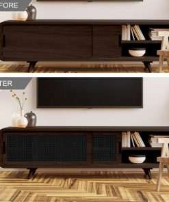 20 x 72 Plastic Cane Webbing, 6 Feet Cane Webbing Roll for Caning Project, Black Cane Webbing, Rattan Webbing, Caning Material for Chairs, Cabinet, Dresser, Furniture - 4