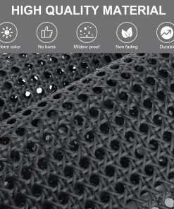 20 x 72 Plastic Cane Webbing, 6 Feet Cane Webbing Roll for Caning Project, Black Cane Webbing, Rattan Webbing, Caning Material for Chairs, Cabinet, Dresser, Furniture - 5