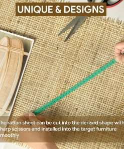 24 Width Square Rattan Cane Webbing Roll 12 Feet for Caning Projects Rattan Woven Roll Wardrobe Shoe Square Mesh Material for Cabinet & Door (12 Feet) - 3