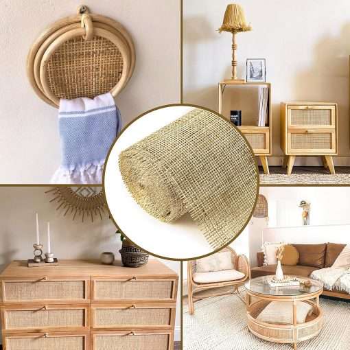 24 Width Square Rattan Cane Webbing Roll 12 Feet for Caning Projects Rattan Woven Roll Wardrobe Shoe Square Mesh Material for Cabinet & Door (12 Feet) - 6