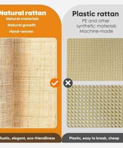 36(3Feet) Width x 9.9 Feet Length Natural Cane Webbing Large Size Rattan Roll, Caning Material, Rattan Decor - 3
