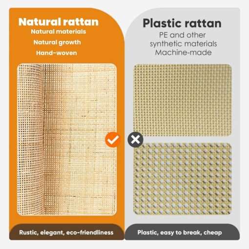 36(3Feet) Width x 9.9 Feet Length Natural Cane Webbing Large Size Rattan Roll, Caning Material, Rattan Decor - 3